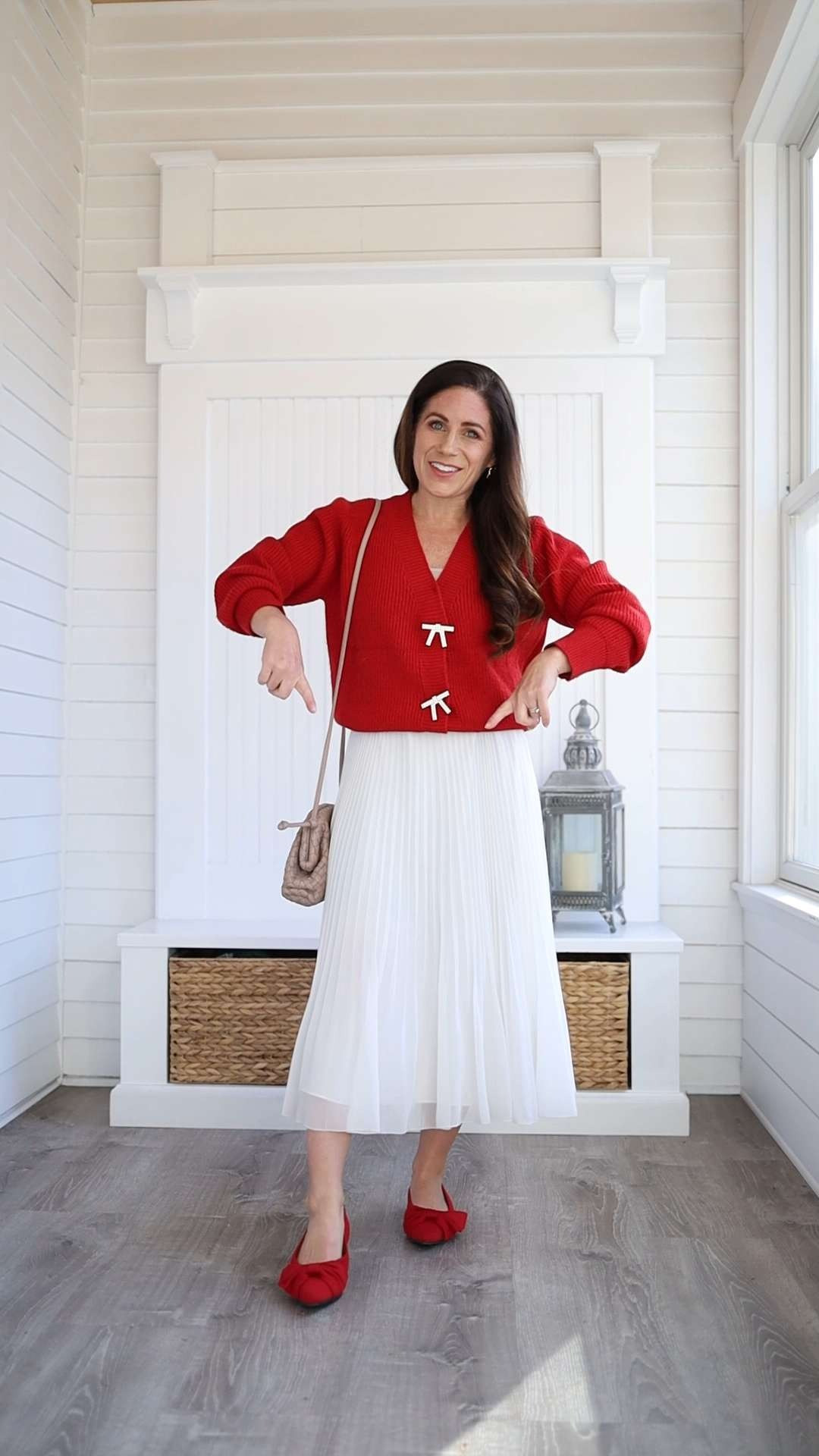 Galentine's Day outfit inspired by my new favorite flats! Gosh these are so comfy and flattering too. The pointed toe elongates your leg line, even if you're a shorty like me. Pair with a flowy pleated skirt, crossbody bag, and cheerful red sweater for a festive look that's not overly themed.

Valentine's Day outfit | teachers outfit | pleated skirt | red flats | red sweater 

 #LTKValentine #LTKPetite #LTKWorkwear