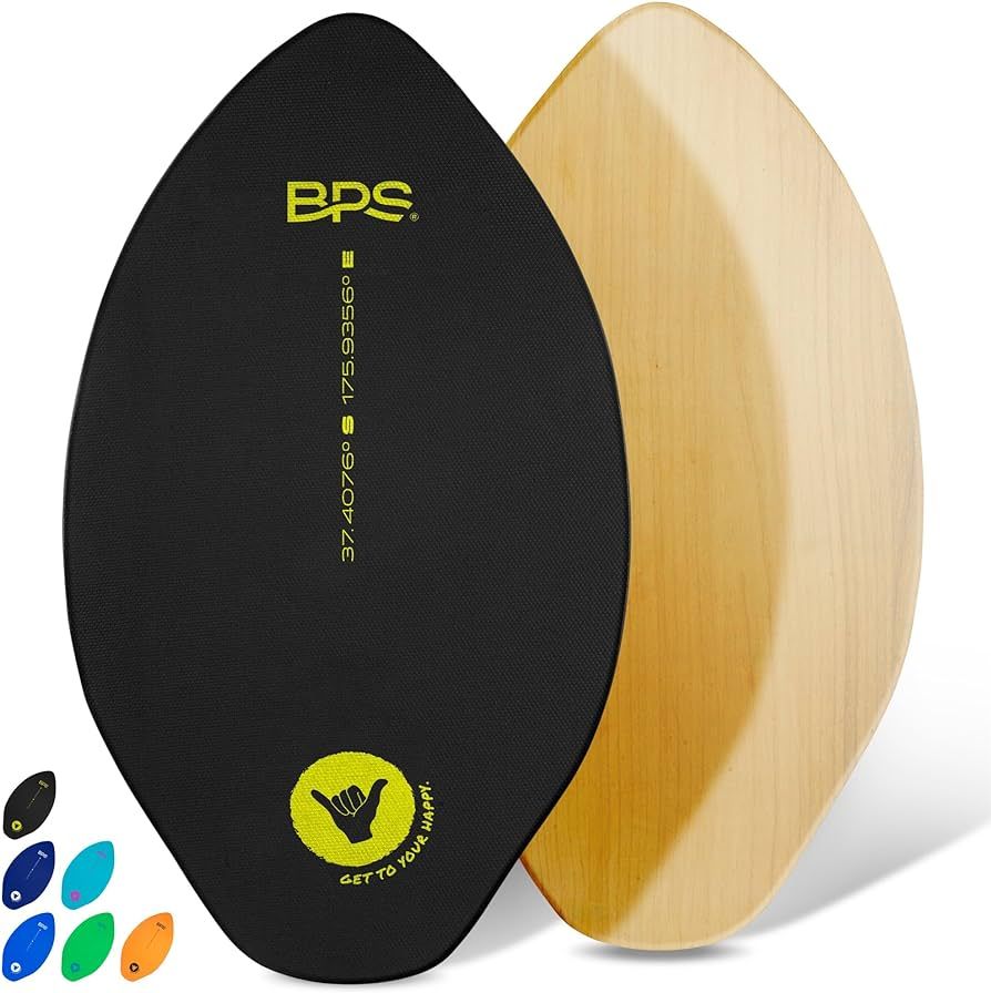 BPS New Zealand 'Shaka' Skimboard with Colored EVA Grip Pad and High Gloss Clear Coat | Wooden Sk... | Amazon (US)
