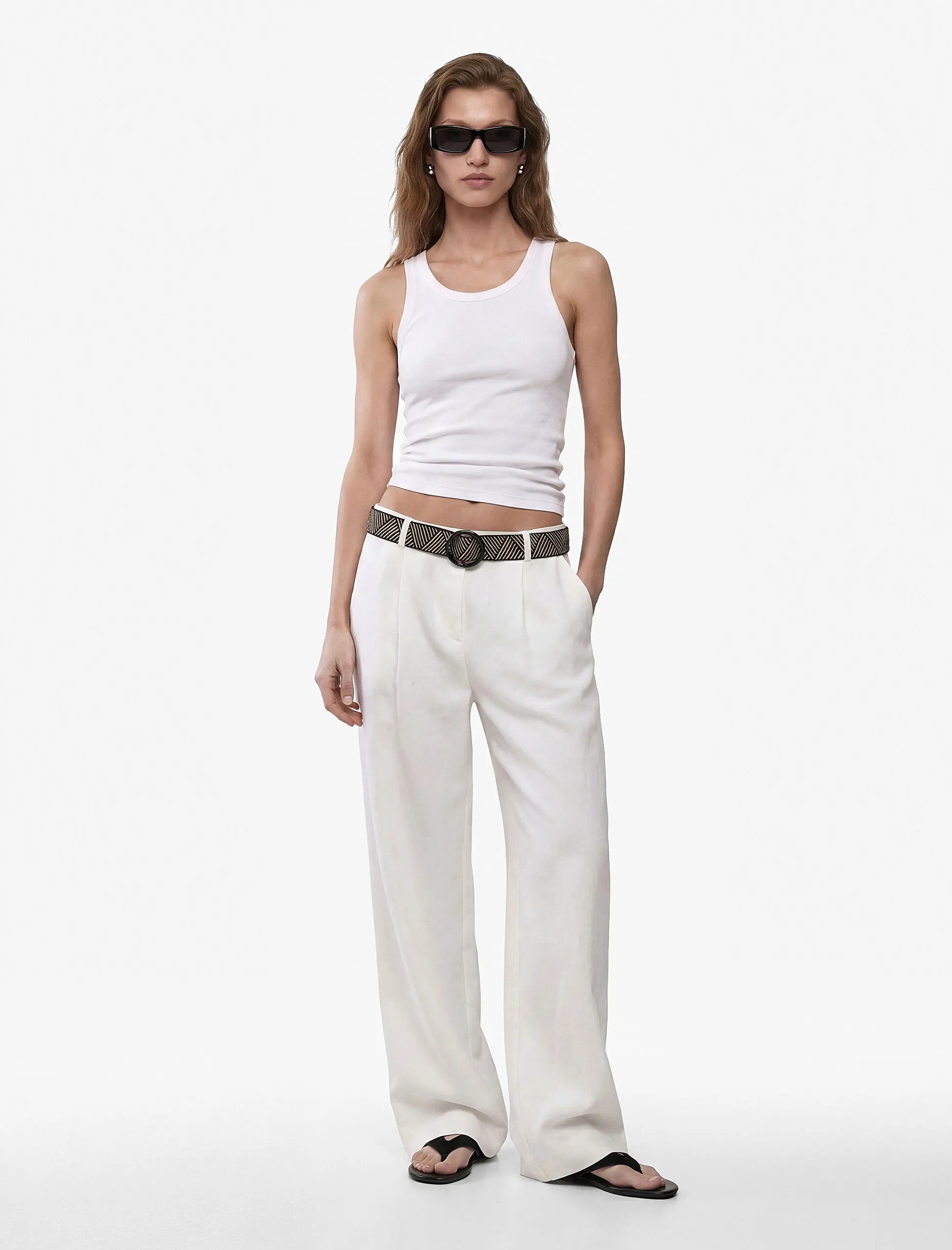 Belted Linen Wide Leg Trousers (Women) | Nordstrom | Nordstrom