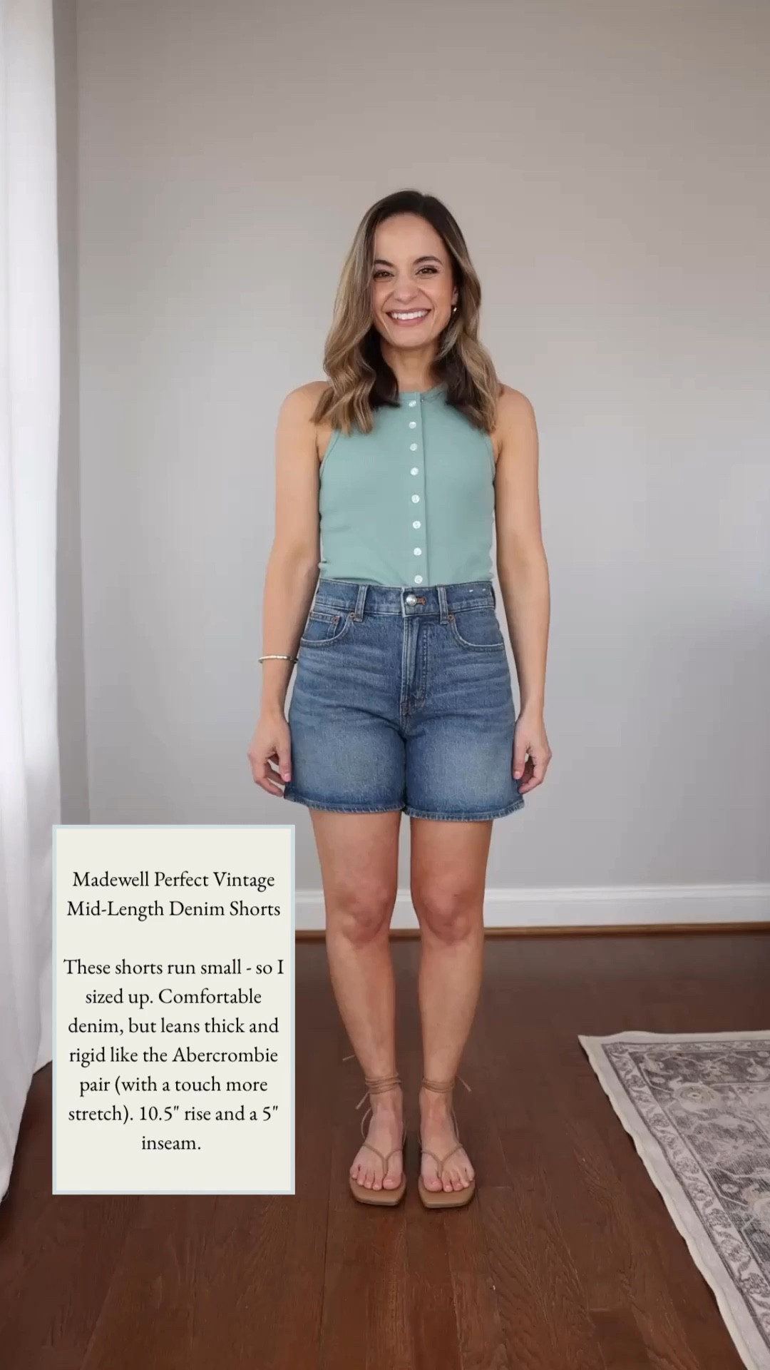 Four pairs of denim shorts with a mid length. 

Madewell PV: 25 - sized up | 5" inseam
Tank Top (J.Crew): XXS
Sandals (Tkees): True to size

My sizing for reference: I'm 4'10" and weigh 105lbs. My measurements are 32", 24", 36". I have a 25" ankle inseam and typically wear petite xxs/00/24. 

 

#LTKPetite