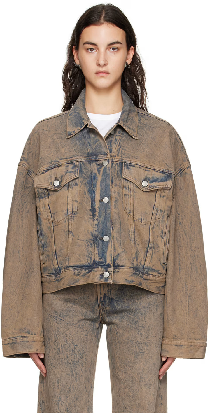 Acne Studios - Pink Exaggerated Fit Morris Denim Jacket | SSENSE