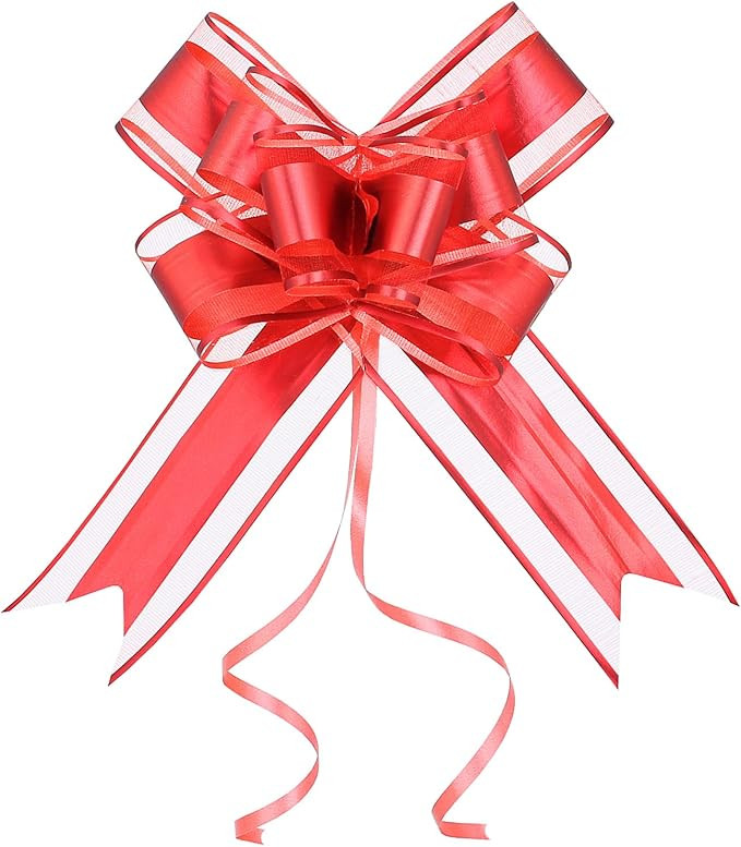 WEWILUCK Gift Bows for Presents, 15PCS Red Bows for Gift Wrapping, 6 Inch Gift Bows with Ribbon f... | Amazon (US)