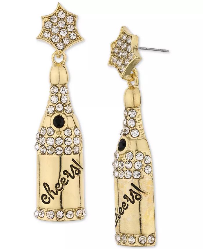 Gold-Tone Pavé Champagne Drop Earrings, Created for Macy's | Macys (US)