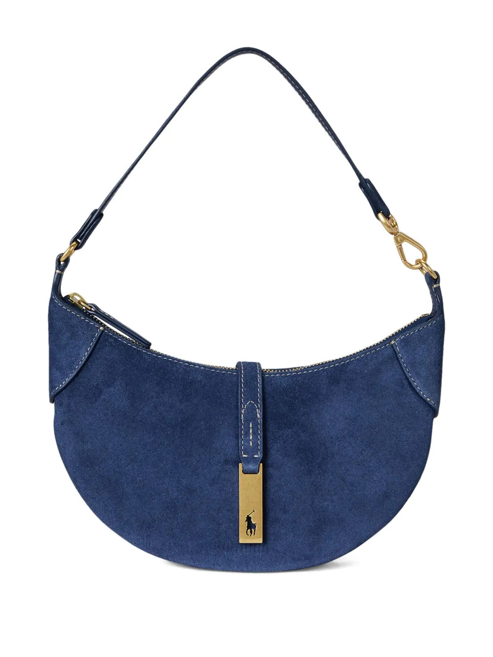 Polo Ralph Lauren Polo ID Suede Crescent Shoulder Bag | Blue | FARFETCH CA | Farfetch Global