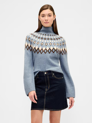 Relaxed Fair Isle Mockneck Sweater | Gap Factory