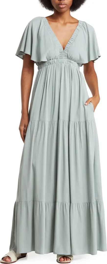 Flutter Sleeve Maxi Dress | Nordstrom Rack