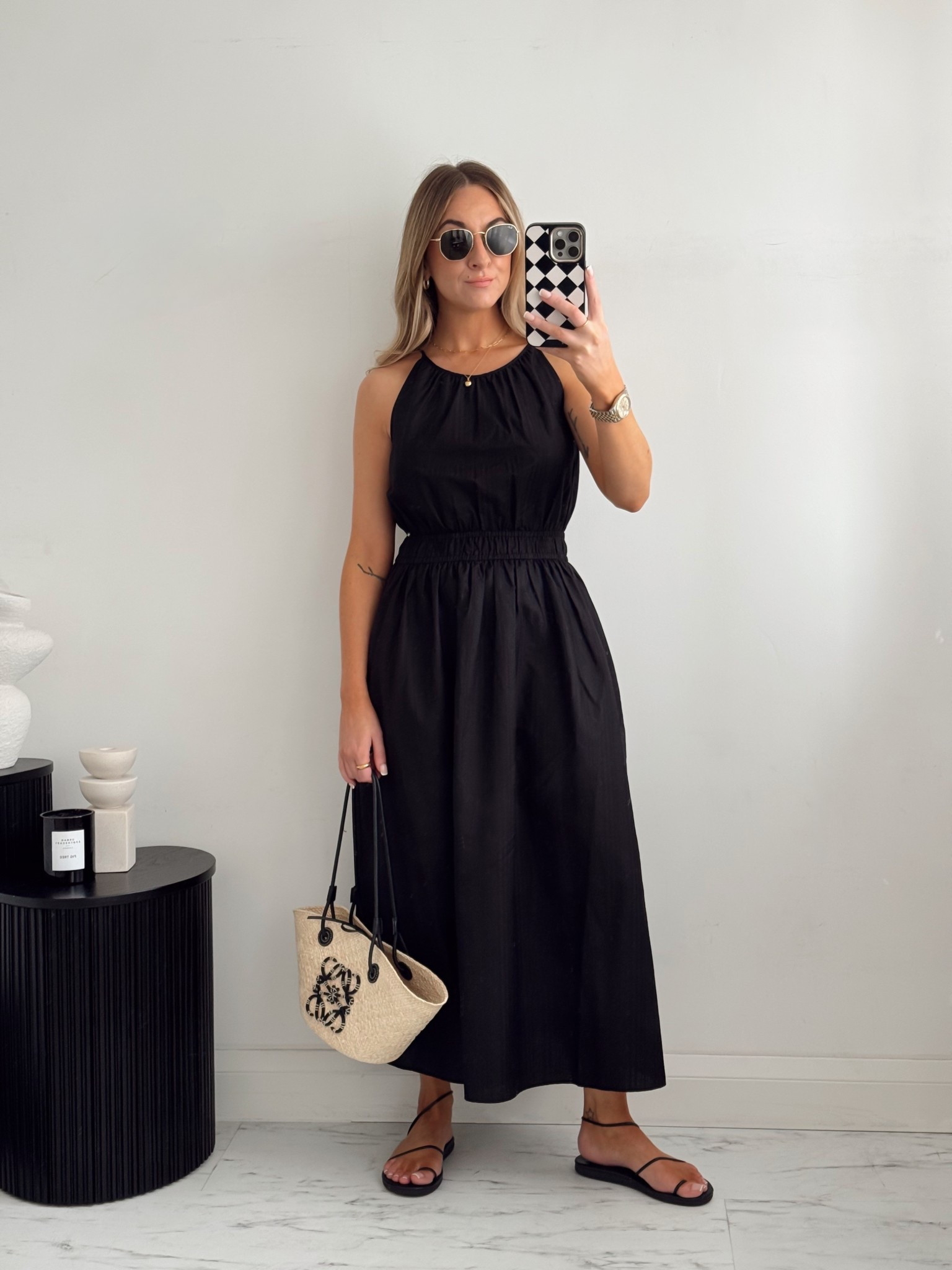 Black chic summer dress, with pockets!! 
I wear a size XS 

#LTKspring #LTKsummer #LTKAprilSpotlight