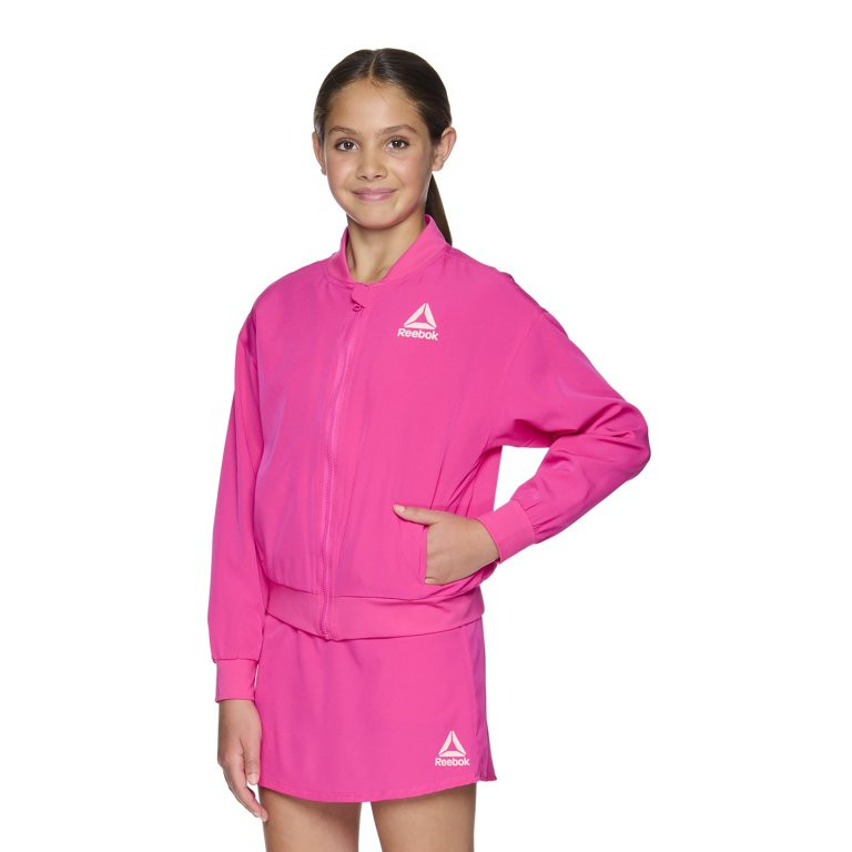 Reebok Girl’s Athletic Bomber Jacket, Sizes 4-18 - Walmart.com | Walmart (US)