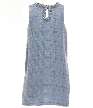 GB Social Big Girls 7-16 Sleeveless Embellished Tweed Dress | Dillard's | Dillard's
