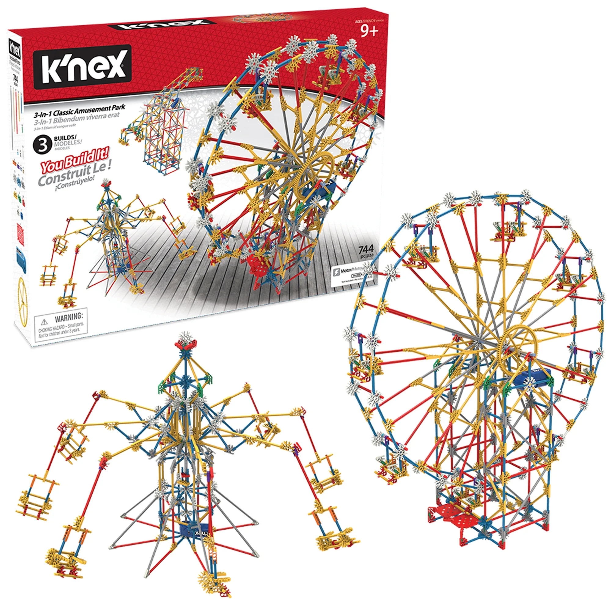 K'NEX Thrill Rides - 3-in-1 Classic Amusement Park Building Set - 744 Pieces - Ages 9 Engineering... | Walmart (US)