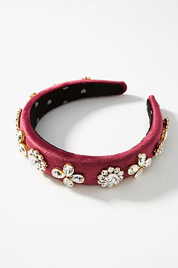 Lele Sadoughi Merlot Swarovski Crystal Medallion Alice Headband | Anthropologie (US)