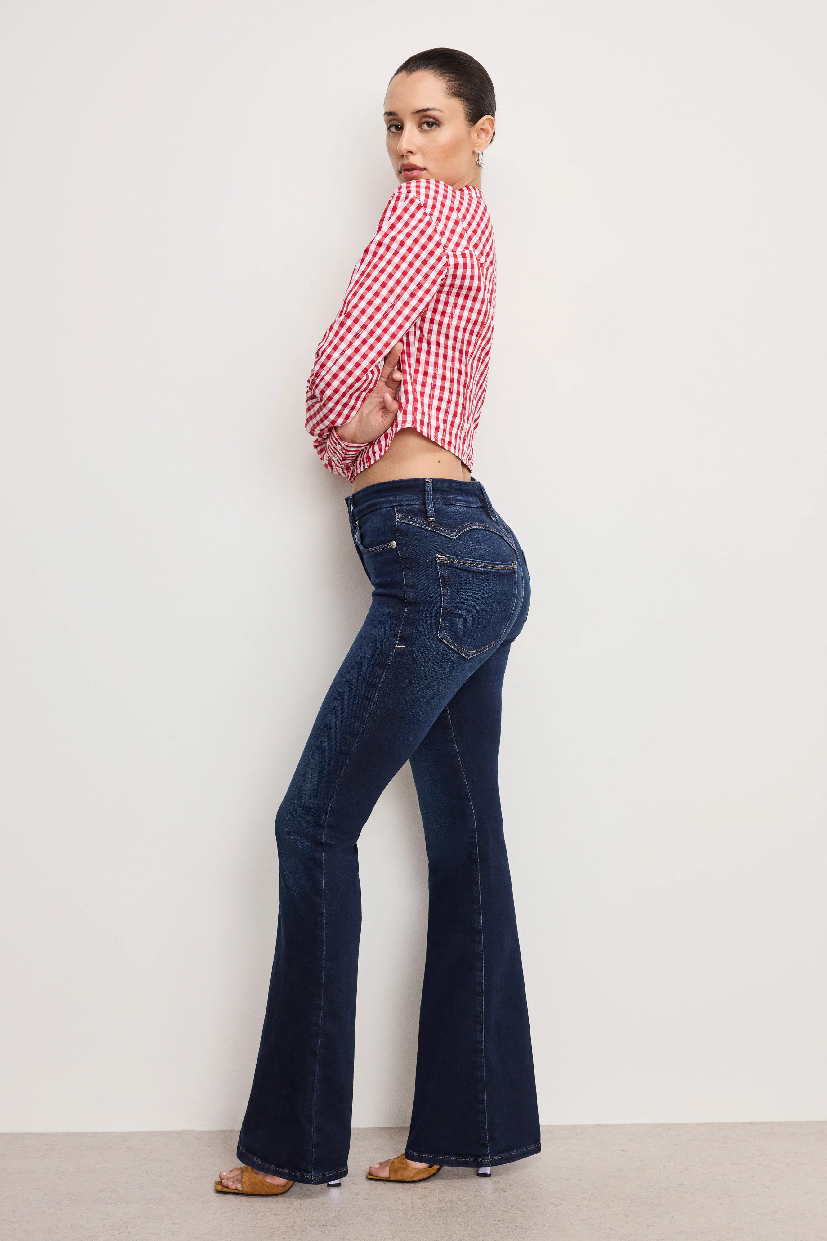 DOLLY JOLEANS FLARE JEANS | INDIGO1020 - GOOD AMERICAN | Good American