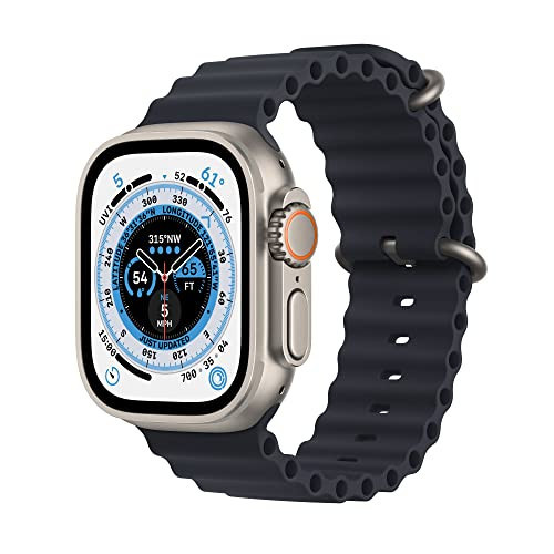 Apple Watch Ultra [GPS + Cellular 49mm] Titanium Case with Midnight Ocean Band, One Size (Renewed Premium) | Amazon (US)