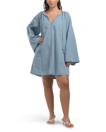 Long Sleeve Denim Mini Dress for Women | Cotton | Marshalls