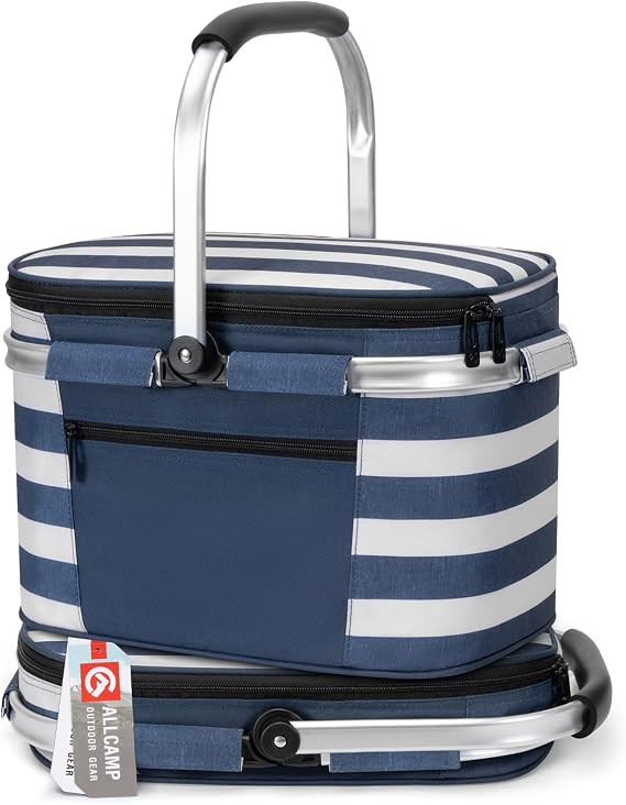 ALLCAMP Picnic Basket - Insulated Cooler, Thickening Foldable Picnic Basket with Removable Basket... | Amazon (US)