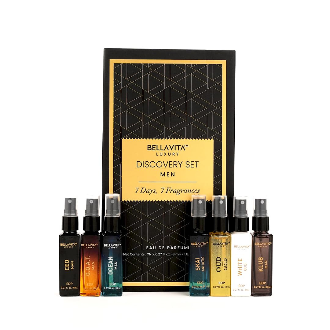 Bellavita Luxury Men's Perfume Discovery Gift Set with CEO Man, G.O.A.T., OCEAN, Skai, Gold Oud, ... | Amazon (US)