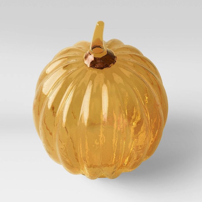 Decorative Seeded Glass Pumpkin Yellow - Threshold™ | Target