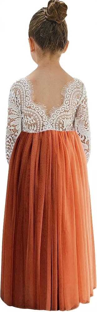 2Bunnies Girl Peony Lace Back A-Line Straight Tutu Tulle Party Flower Girl Dress | Amazon (US)