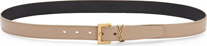 Saint Laurent Laque YSL Monogram Leather Belt | Nordstrom | Nordstrom