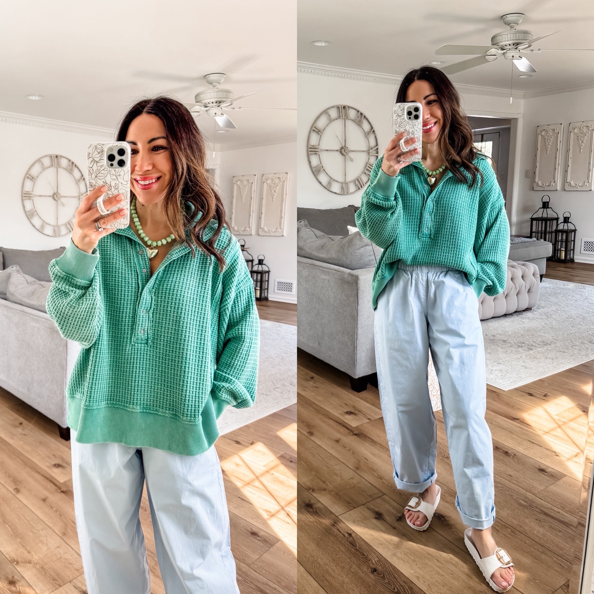 Stackable Code: tammyAE25 for 25% off sitewide at American Eagle. #AEPartner #AEJeans

Xs barrel pants. Small Henley sweatshirt. Green sweatshirt.

#LTKPetite #LTKSaleAlert #LTKOver40