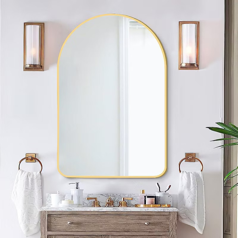 Yehudi Arch Wall Mirror for Bathroom 24"x 36" inch Bathroom Mirror with Metal Frame Round Corner ... | Target