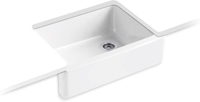 KOHLER K-6487-0 Whitehaven Farmhouse Self-Trimming 29-11/16" x 21-9/16" x 9-5/8" Front Undermount... | Amazon (US)