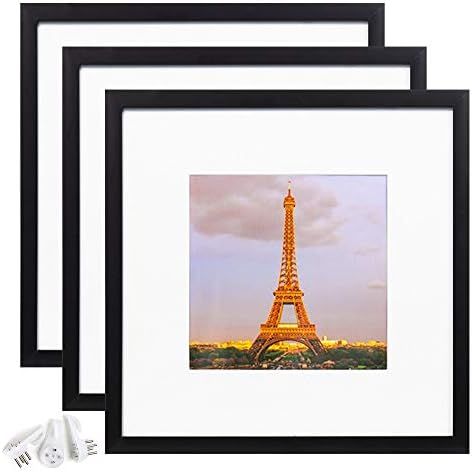 upsimples 8x8 Picture Frame Set of 3,Display Pictures 5x5 with Mat or 8x8 Without Mat,Multi Photo... | Amazon (US)