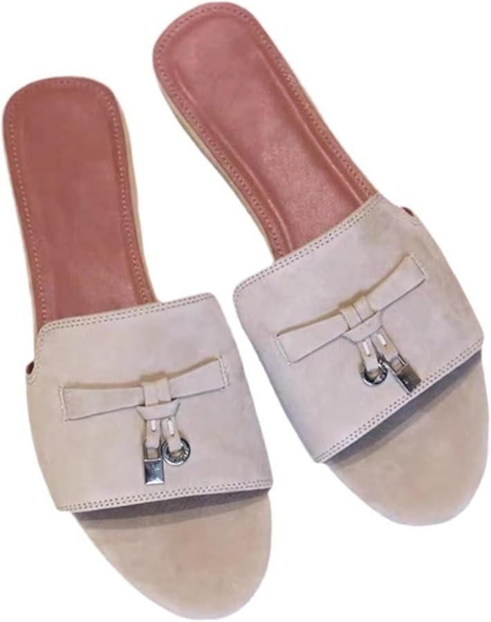 Designer Womens Sandals Trending Flat Sandals for Women 2026 Suede Charms Sandals | Amazon (US)
