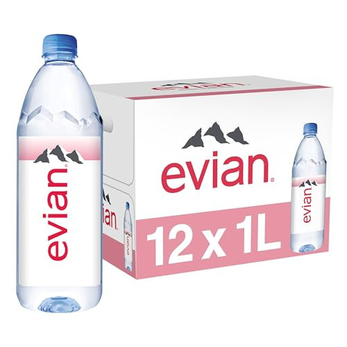 Evian Natural Spring Water, 1 L bottle, 12 pack | Amazon (US)