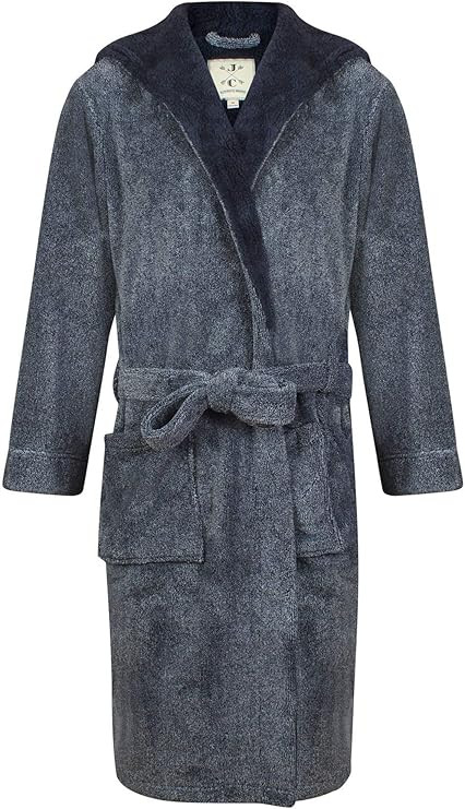 John Christian Men's Hooded Fleece Robe, Dark Gray Marl | Amazon (US)