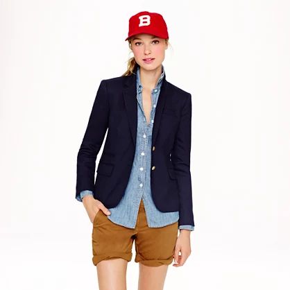 Petite classic schoolboy blazer in navy | J.Crew US