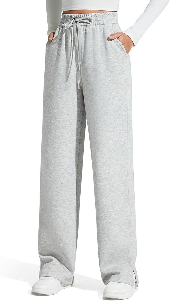 G4Free Smoofit Modal Soft Women's Wide Leg Sweatpants High Waisted Drawstring Side Slit Casual Pa... | Amazon (US)