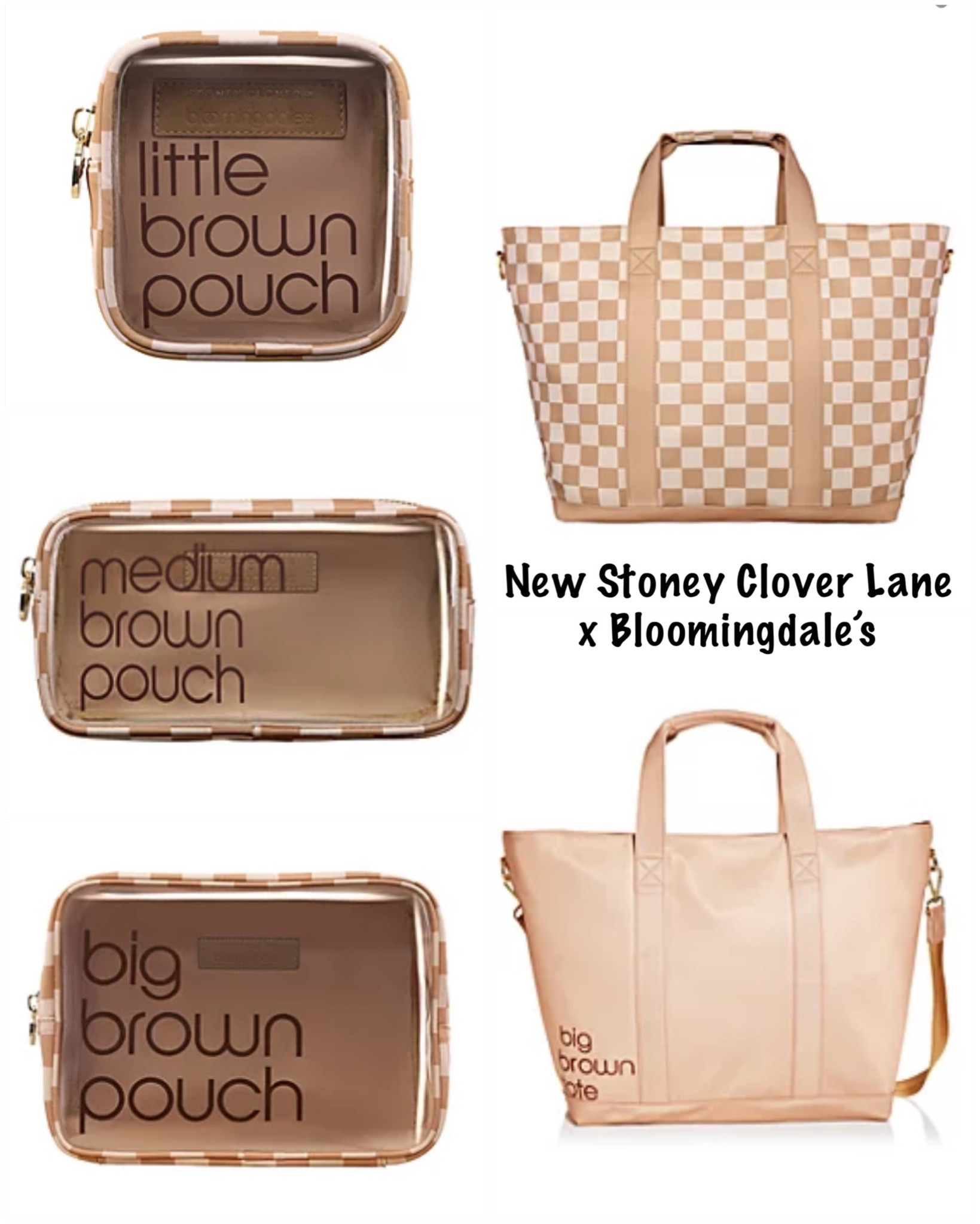 Stoney Clover Lane x Bloomingdale’s, checkered tote bag, neutral tote bag, travel pouch, cosmetics case 

#LTKFind #LTKSeasonal #LTKitbag