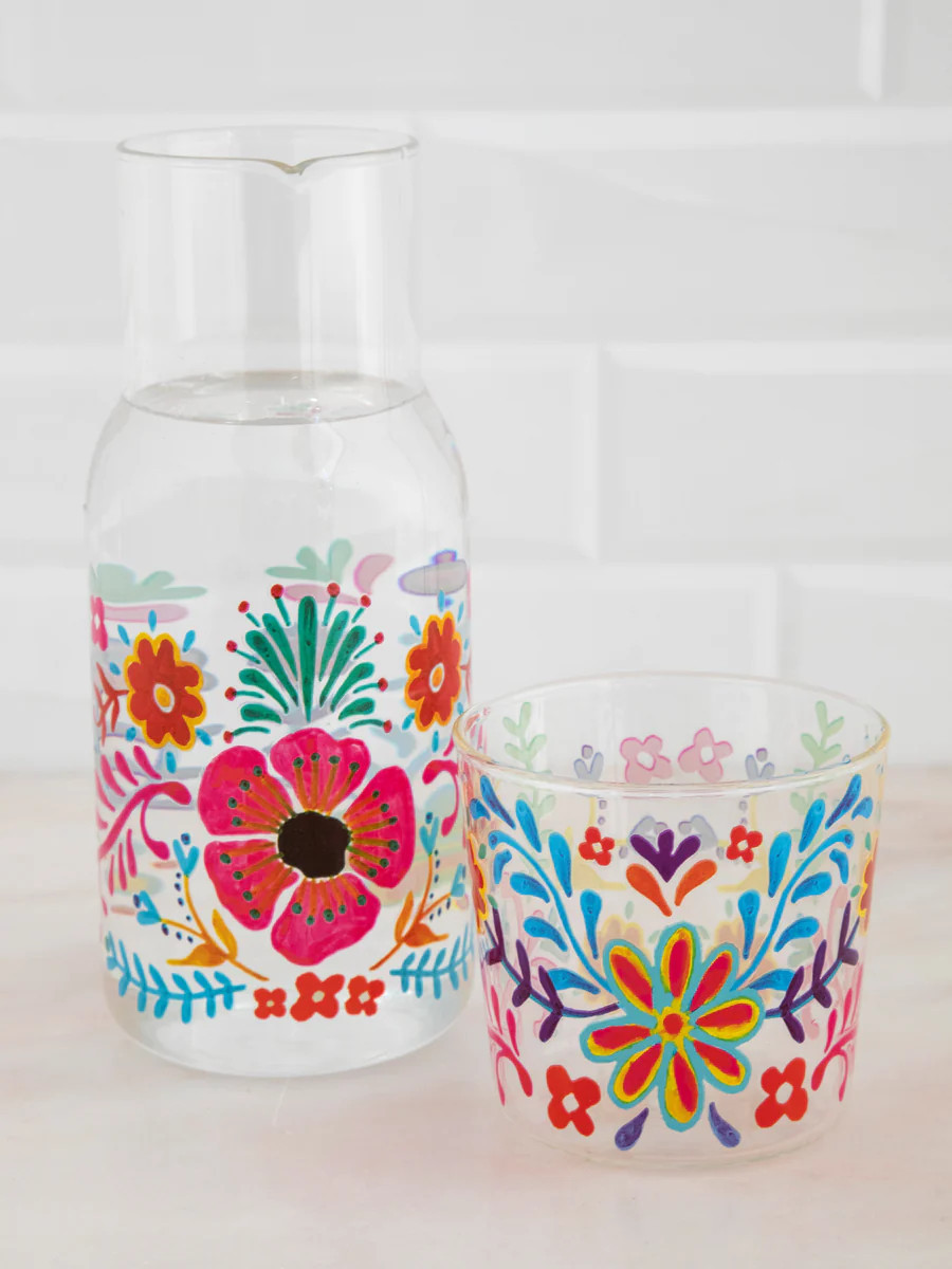 Glass Bedside Water Carafe Set | Natural Life