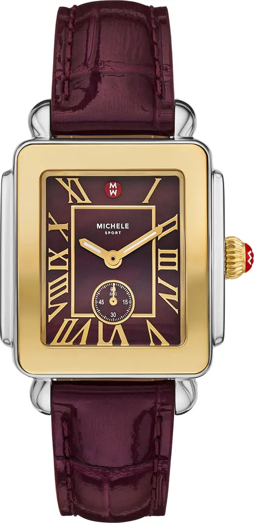 Deco Sport Mid Leather Strap Watch, 29mm x 31mm | Nordstrom