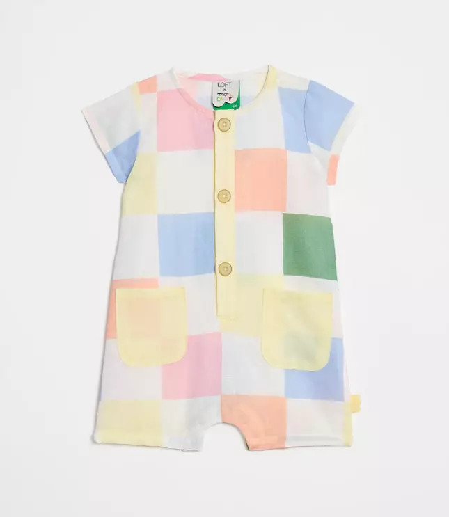 LOFT x Mon Coeur Linen Checkered Romper | LOFT