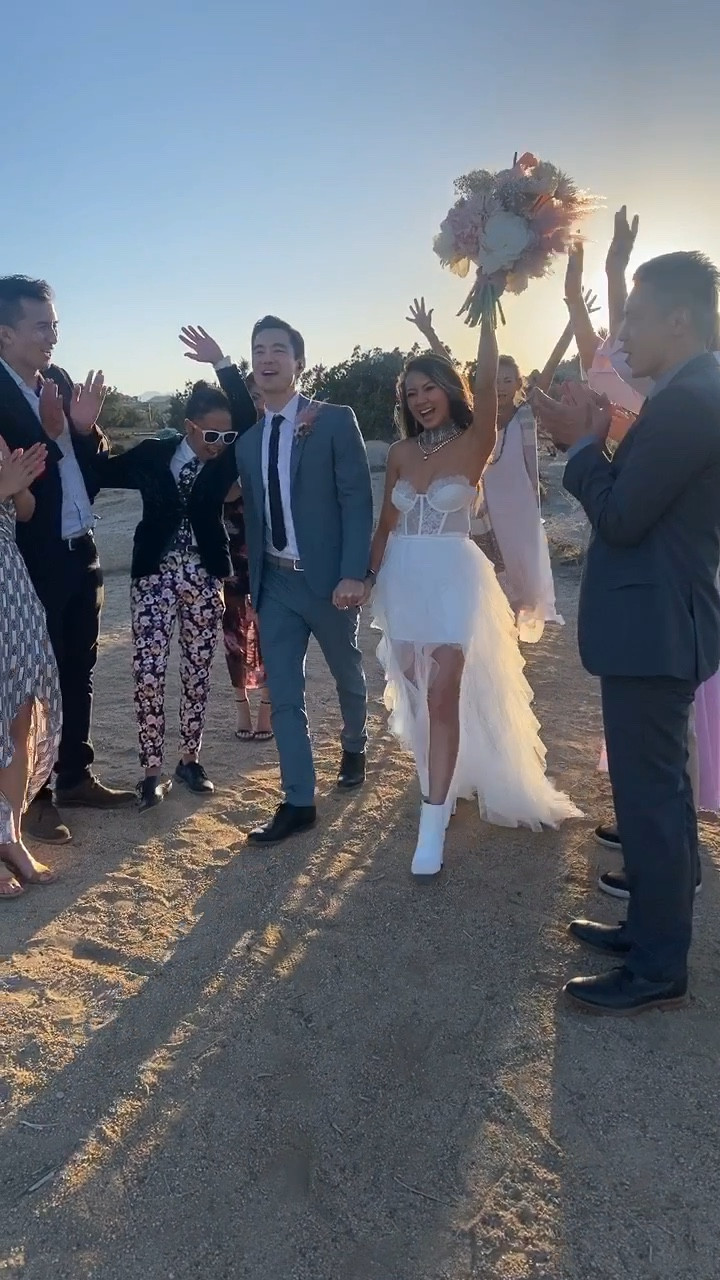 Happy 4th desert elopement anniversary! 💍🌵 It’s wild to think we eloped during the pandemic! 🤯😷 Seems like yesterday but so long ago. The theme was desert chic. ✨

I still love this high low dress that I wore in the desert with one of my favorite statement necklaces ⚡️ Perfect for all my brides to be for your bridal shower, bachelorette party, welcome dinner and wedding festivities 💍 She also comes in so many different colors for any special occasion. 

Sharing similar versions of the teal suit the hubby wore for our elopement. 

Wedding dress, white dress, elopement dress, high low dress, bridal fashion, bachelorette dress, bachelorette outfit, wedding guest dress, statement necklace, men’s suit, elopement outfit, wedding outfits, bride, groom, The Stylizt 



#LTKStyleTip #LTKMens #LTKWedding