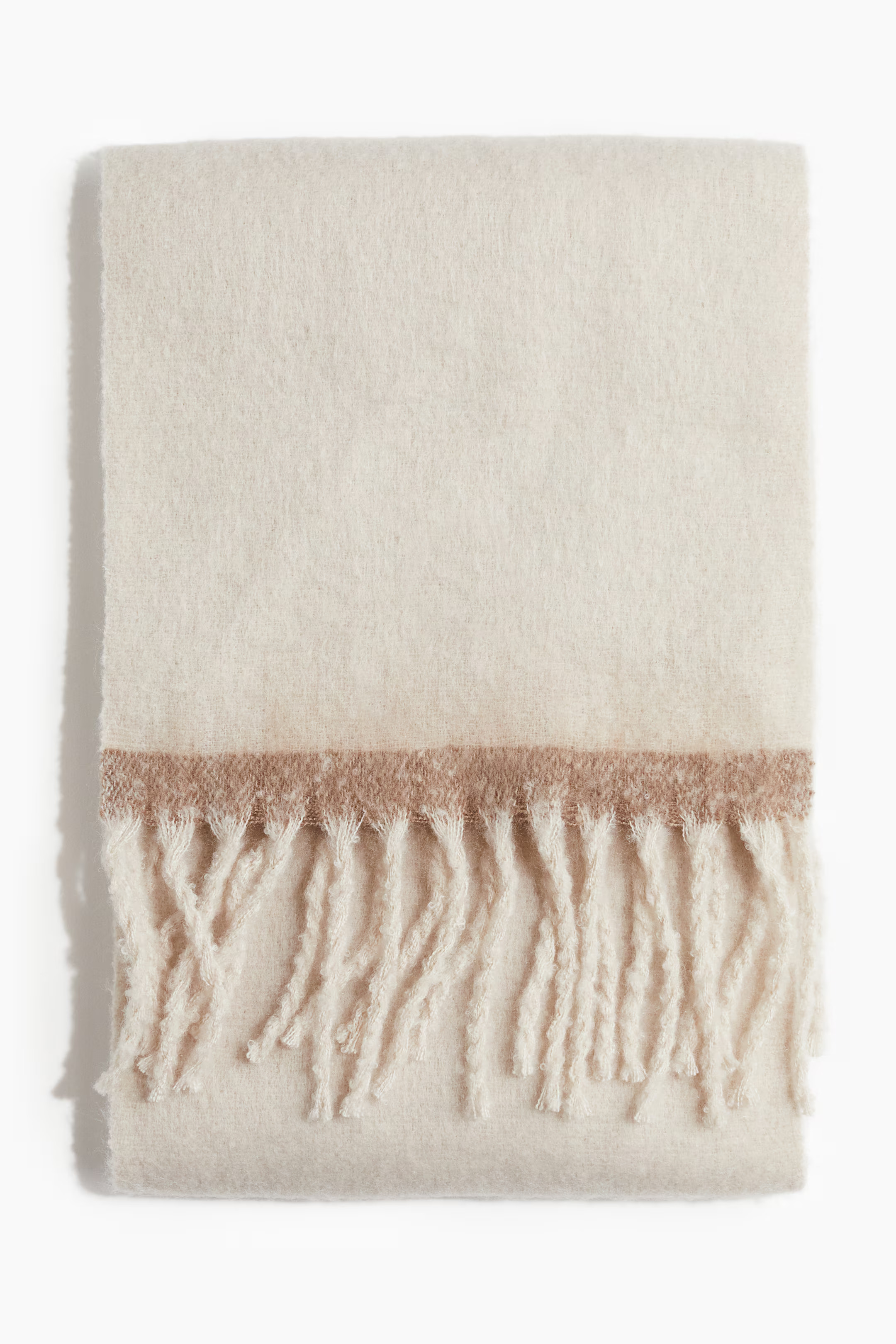 Brushed-finish scarf - Light beige - Ladies | H&M GB | H&M (UK, MY, IN, SG, PH, TW, HK)
