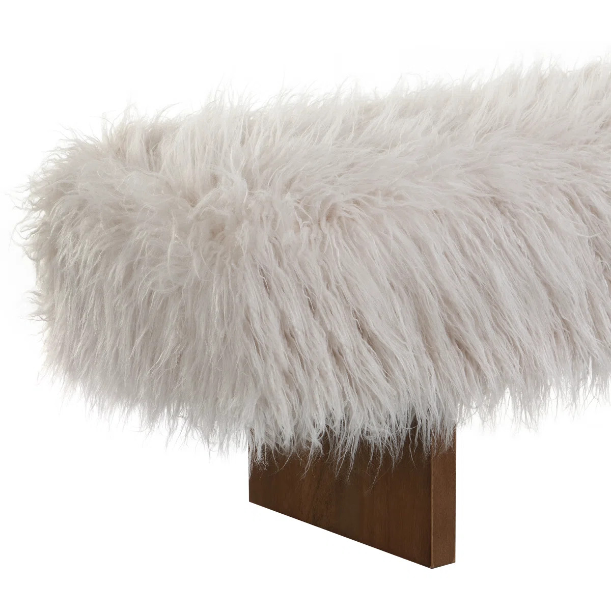 Soren Contemporary Glam Faux Wool Bench With Solid Wood Legs And Soft Upholstered Seat | Wayfair North America