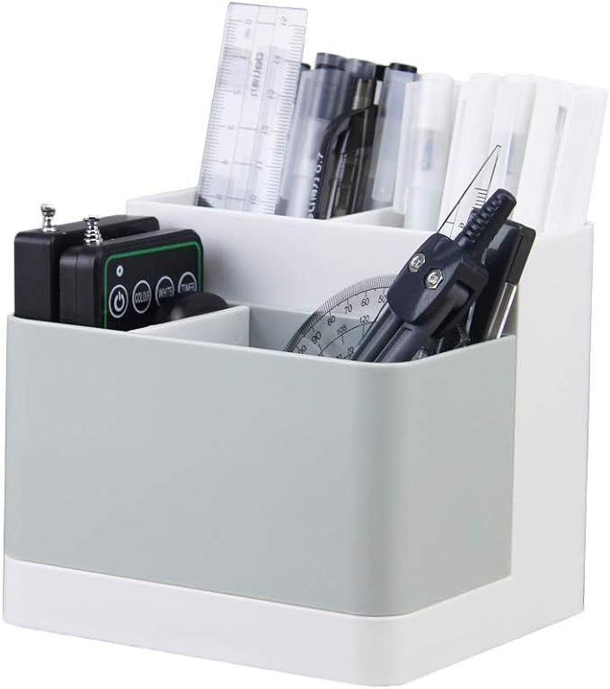 Lunmore Desktop Storage Organizer Pencil Case Card Holder Box Container for Desk, Office Supplies... | Amazon (US)