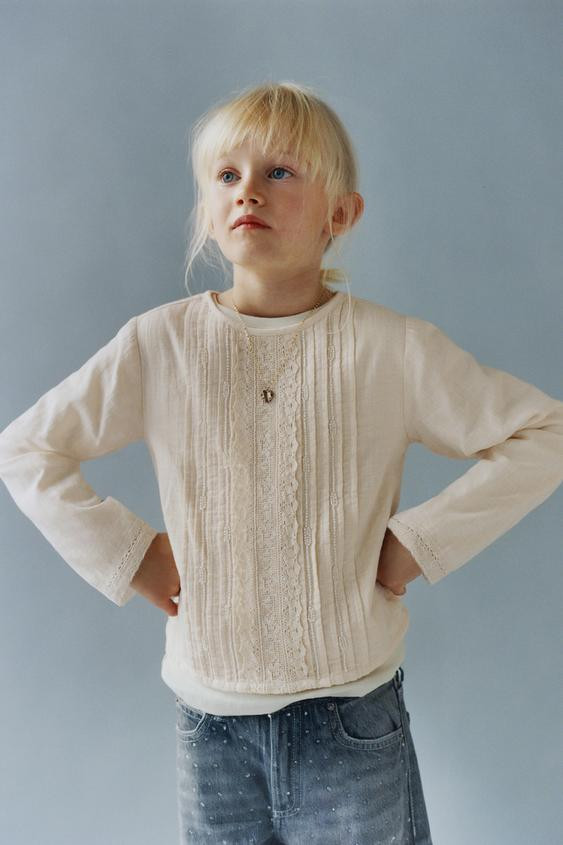 EMBROIDERED AND BEADED SHIRT | Zara US