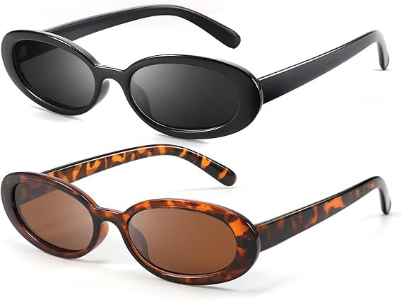 DANAMY Sunglasses Womens Retro Oval Sunglasses for Women Men Fashion Small Oval Sun Glasses 90s V... | Amazon (US)
