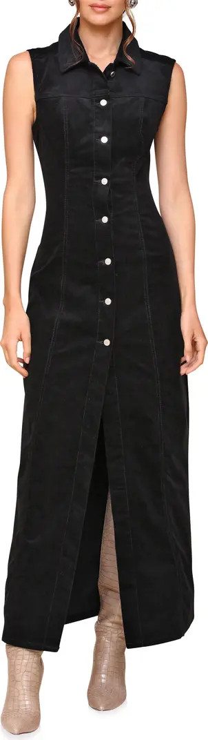 Sleeveless Corduroy Maxi Shirtdress | Nordstrom