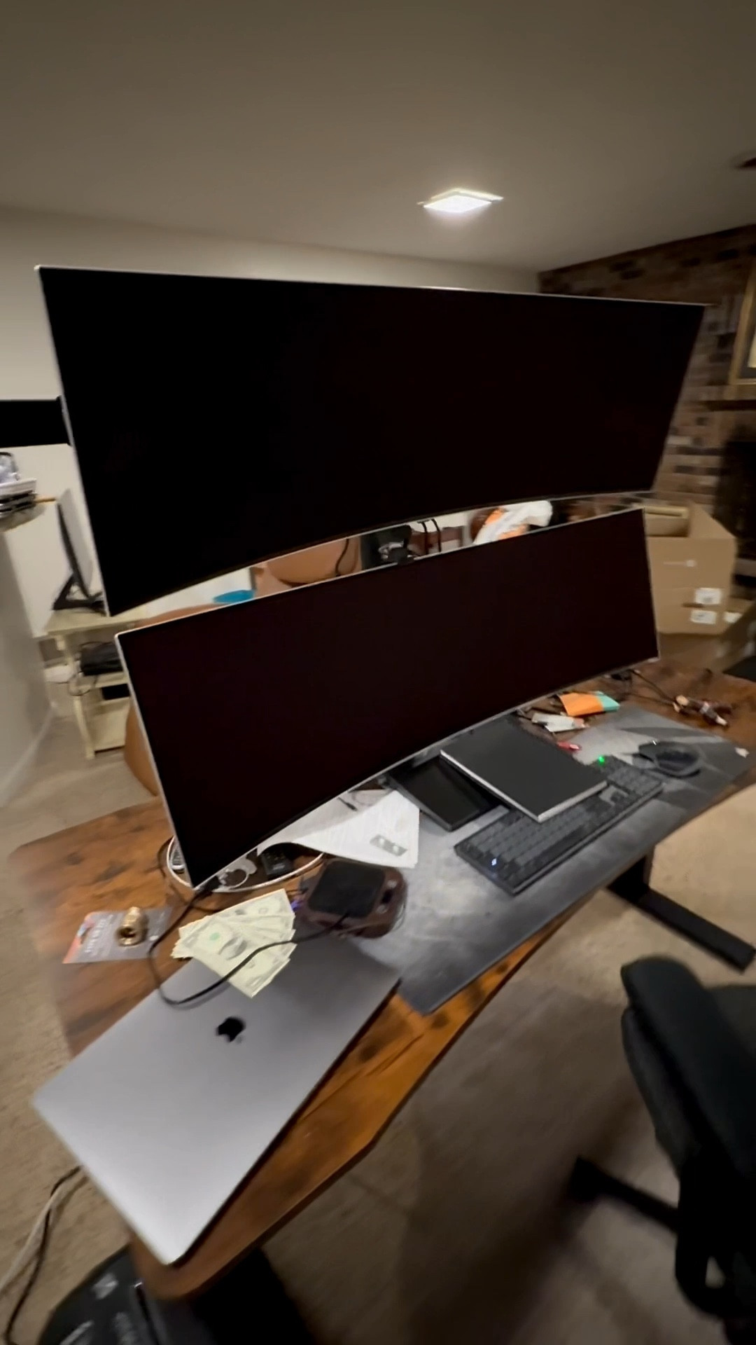 New curved monitors are an immersive experience whether you are gaming or working in software, world building, or just like to really look around. Samsung OLED G9 is top of the time and we liked it so much we got 2! #samsung #odyssey #G9 #49 #curvedmonitor #CurvedTV

#LTKHoliday #LTKHome #LTKFamily