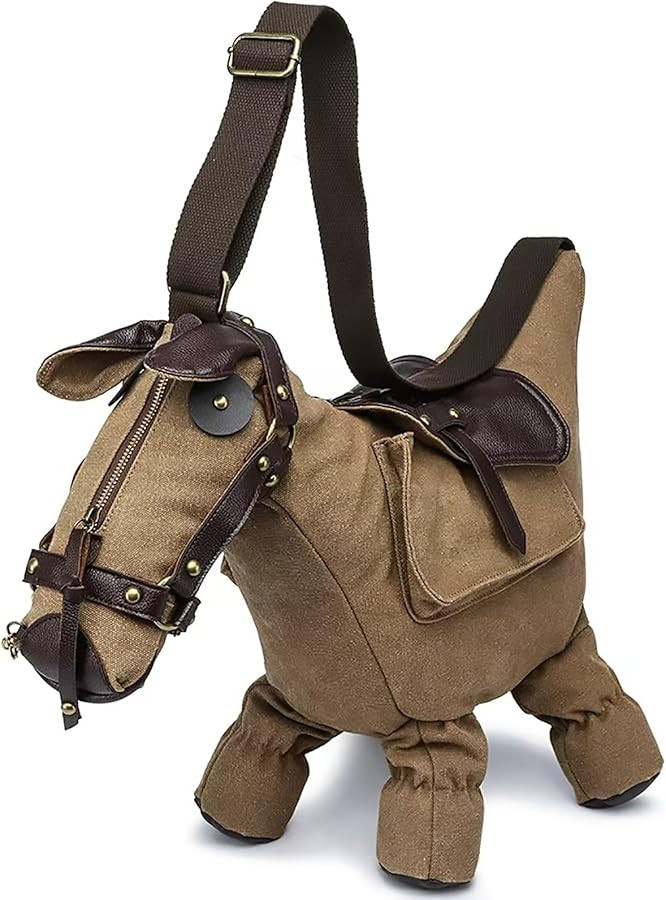 Men PVC Unique Novelty Western Cowboy Horse Shape Crossbody Shoulder Bag Steampunk Handbag Purse ... | Amazon (US)