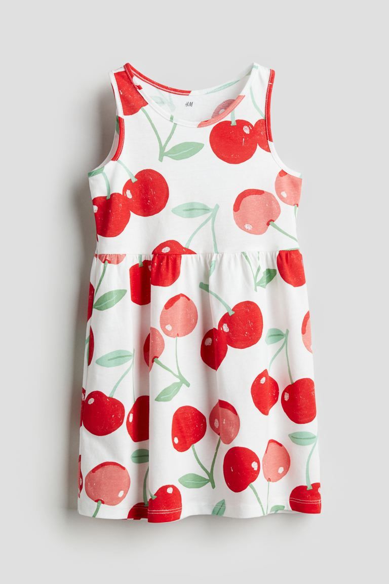 Patterned Cotton Dress - White/floral - Kids | H&M US | H&M (US + CA)