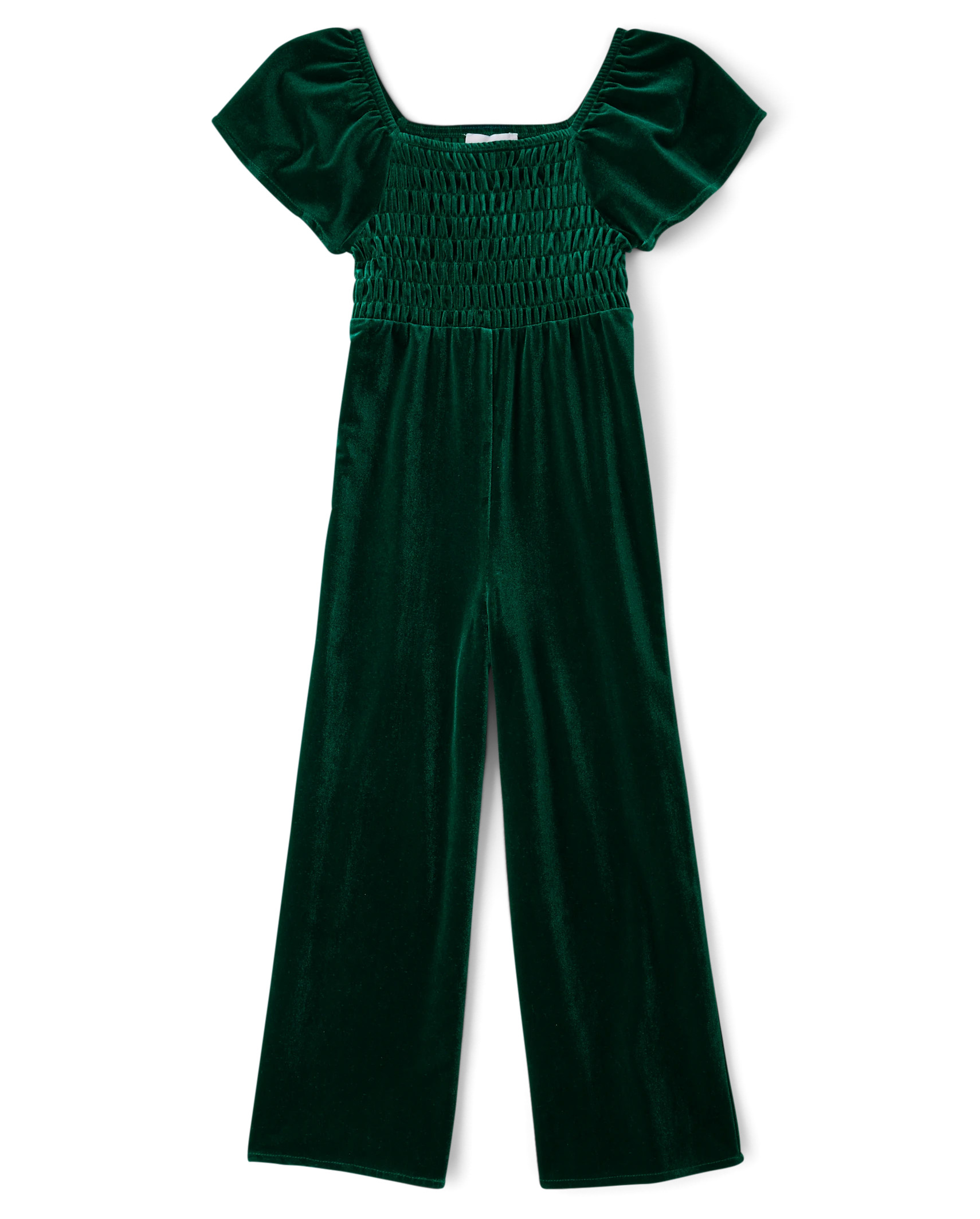 Girls Smocked Wide Leg Velour Jumpsuit - spruceshad | The Children's Place