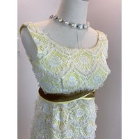 1960S Cream Lace Dress - Empire Waist Mid Century Gown | Etsy (US)