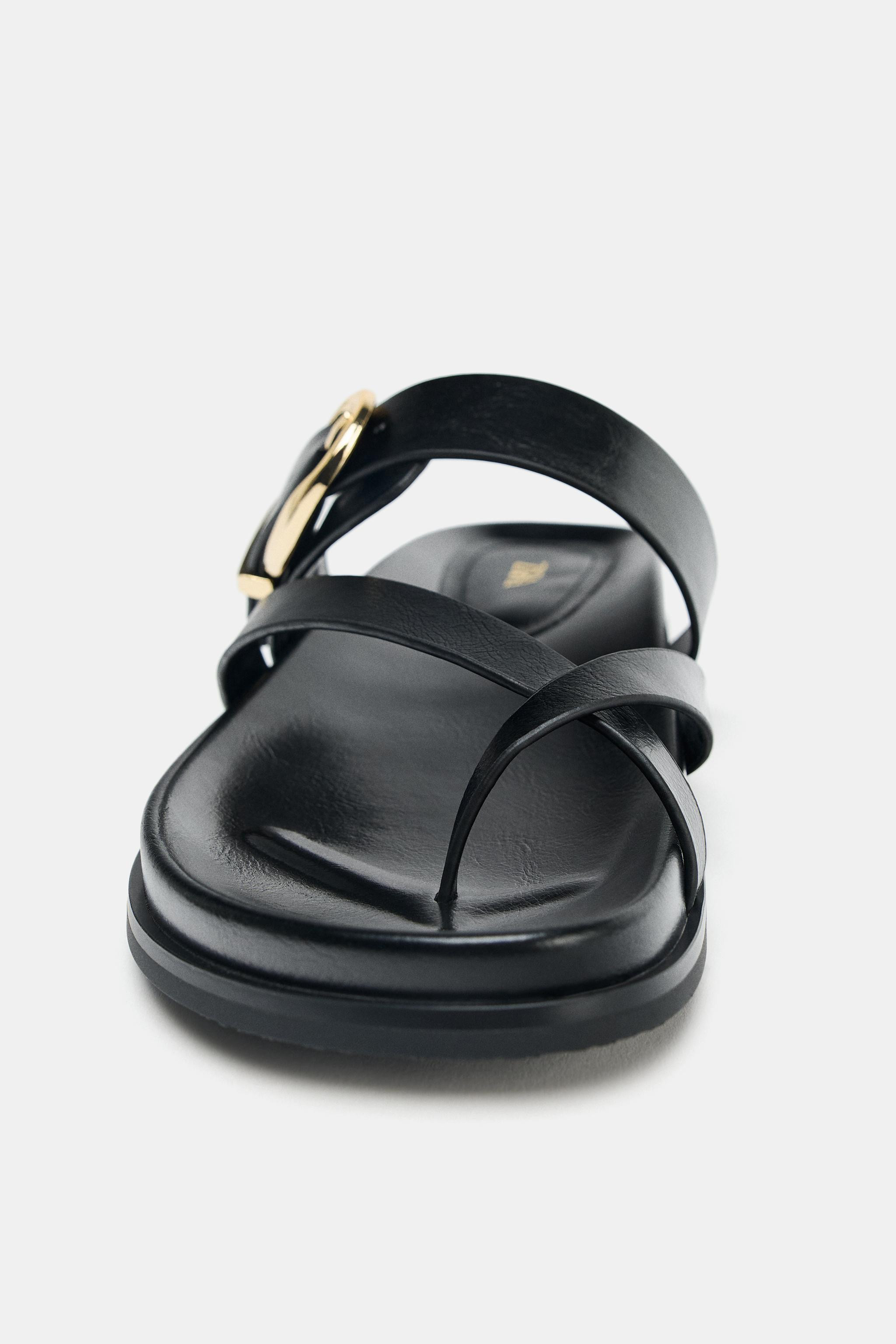 BUCKLED FLAT SANDALS | Zara UK