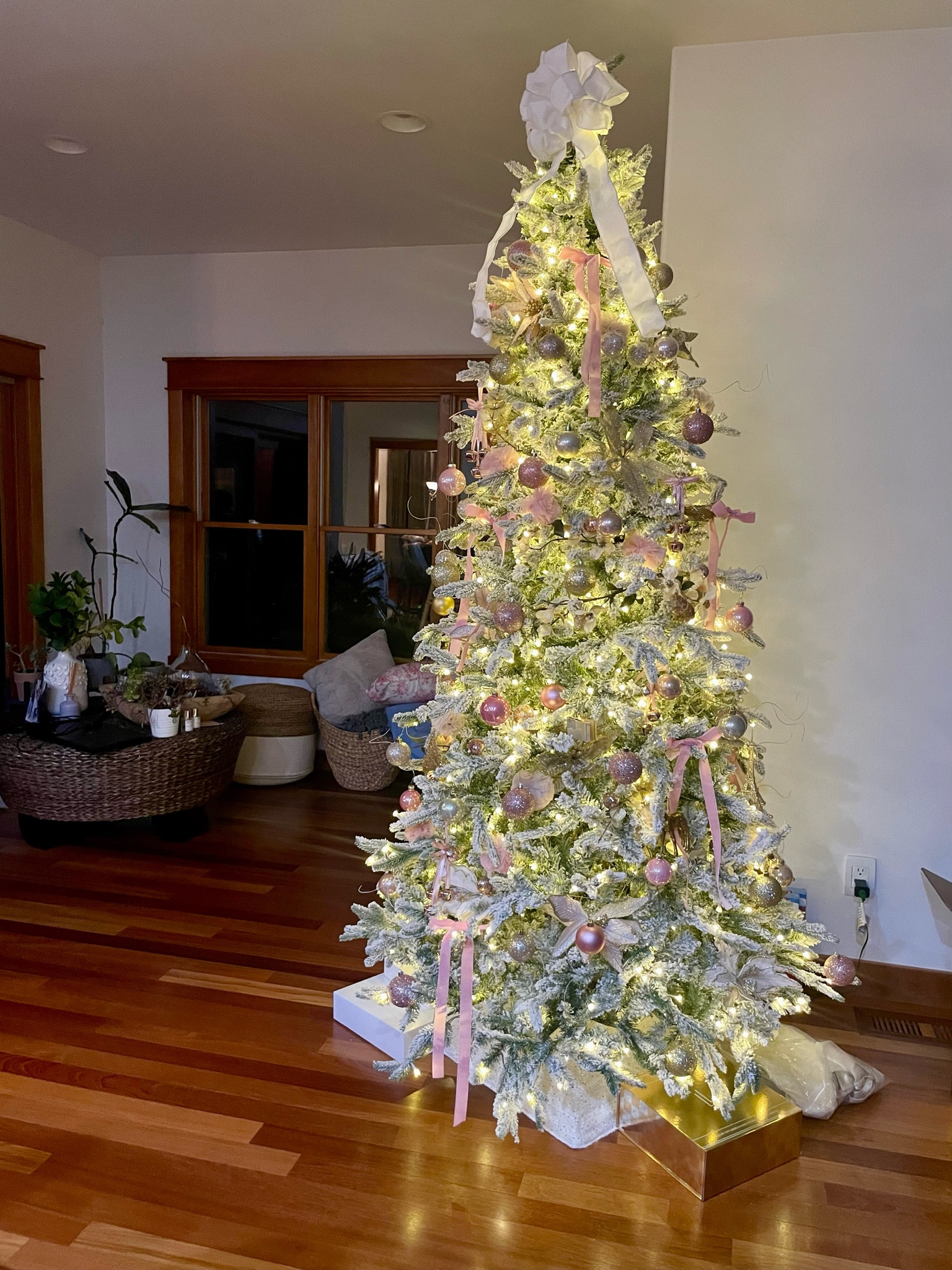 I absolutely love our new Christmas tree that was gifted to us from King of Christmas. It is absolutely beautiful. We have the queen 8 foot slim flock.

#LTKSeasonal #LTKHoliday #LTKHome